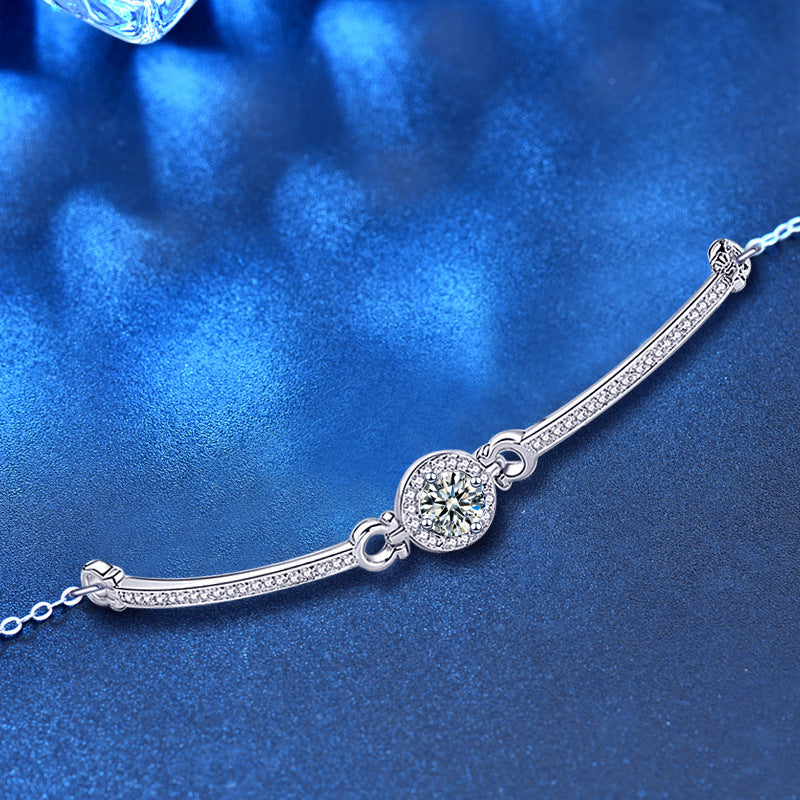 925 Sterling Silver Moissanite Bracelet Aura Rene