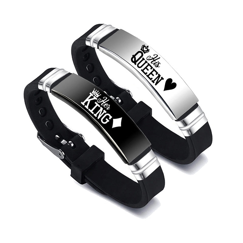 Her King & His Queen Adjustable Bracelet Set Aura Rene