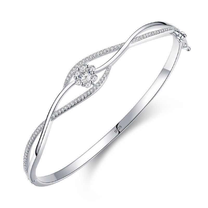 Silver Bracelet Women's Niche Design Bouquet Wave Bracelet Aura Rene