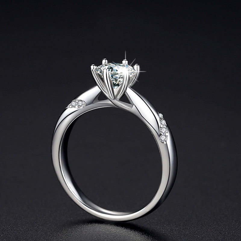 Sterling silver gold-plated moissanite ring Aura Rene