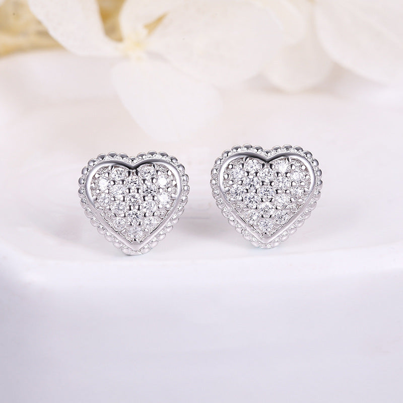 S925 Sterling Silver Heart Earrings Aura Rene