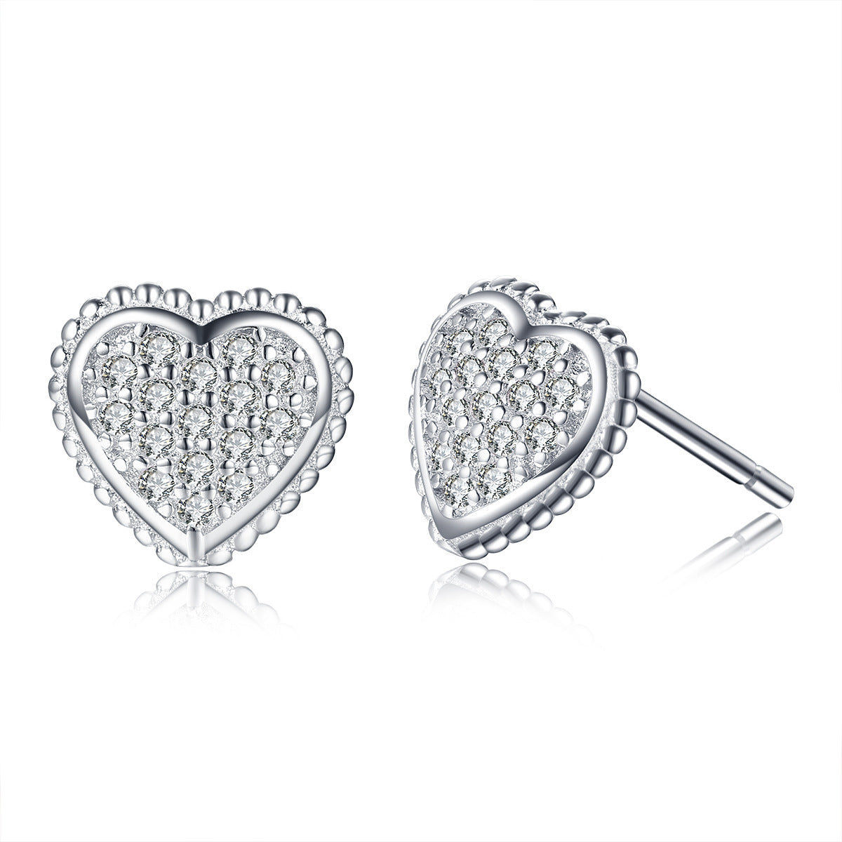 S925 Sterling Silver Heart Earrings Aura Rene