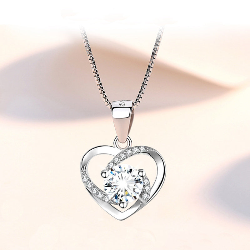 S925 Crystal Heart Necklace