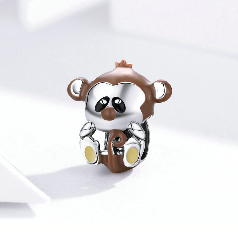 S925 Cute Monkey Bead