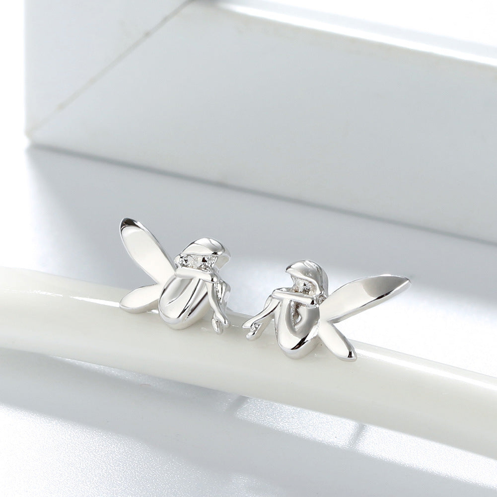 Dreaming Fairy Earrings — Sterling Silver Enchanted Design