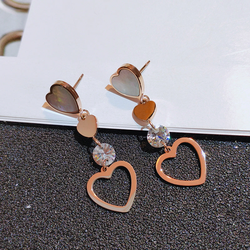 Triple Heart Dangle Earrings Aura Rene