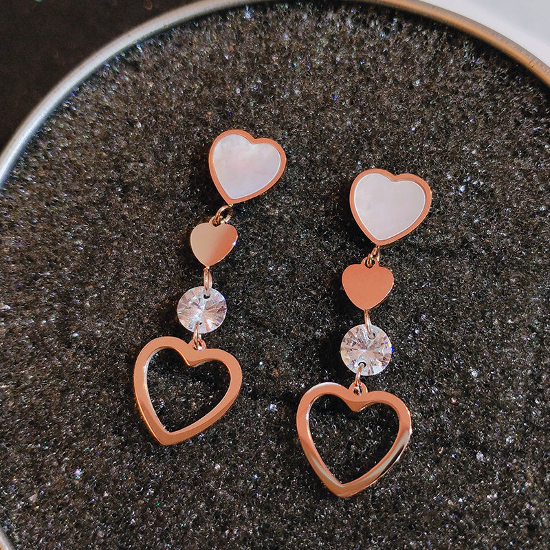 Triple Heart Dangle Earrings Aura Rene