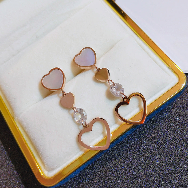 Triple Heart Dangle Earrings Aura Rene
