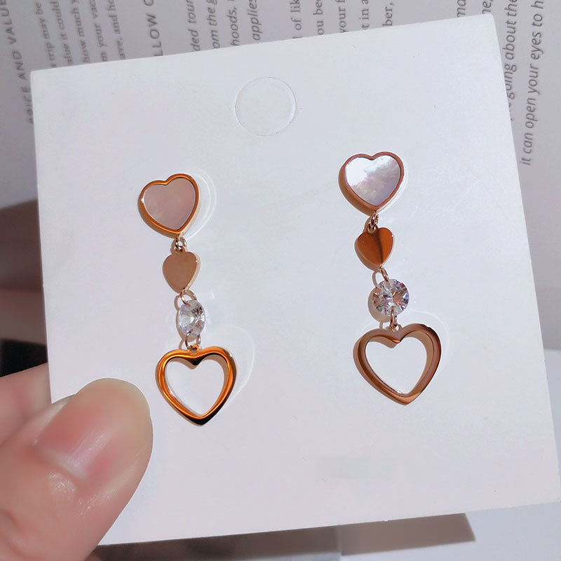 Triple Heart Dangle Earrings Aura Rene
