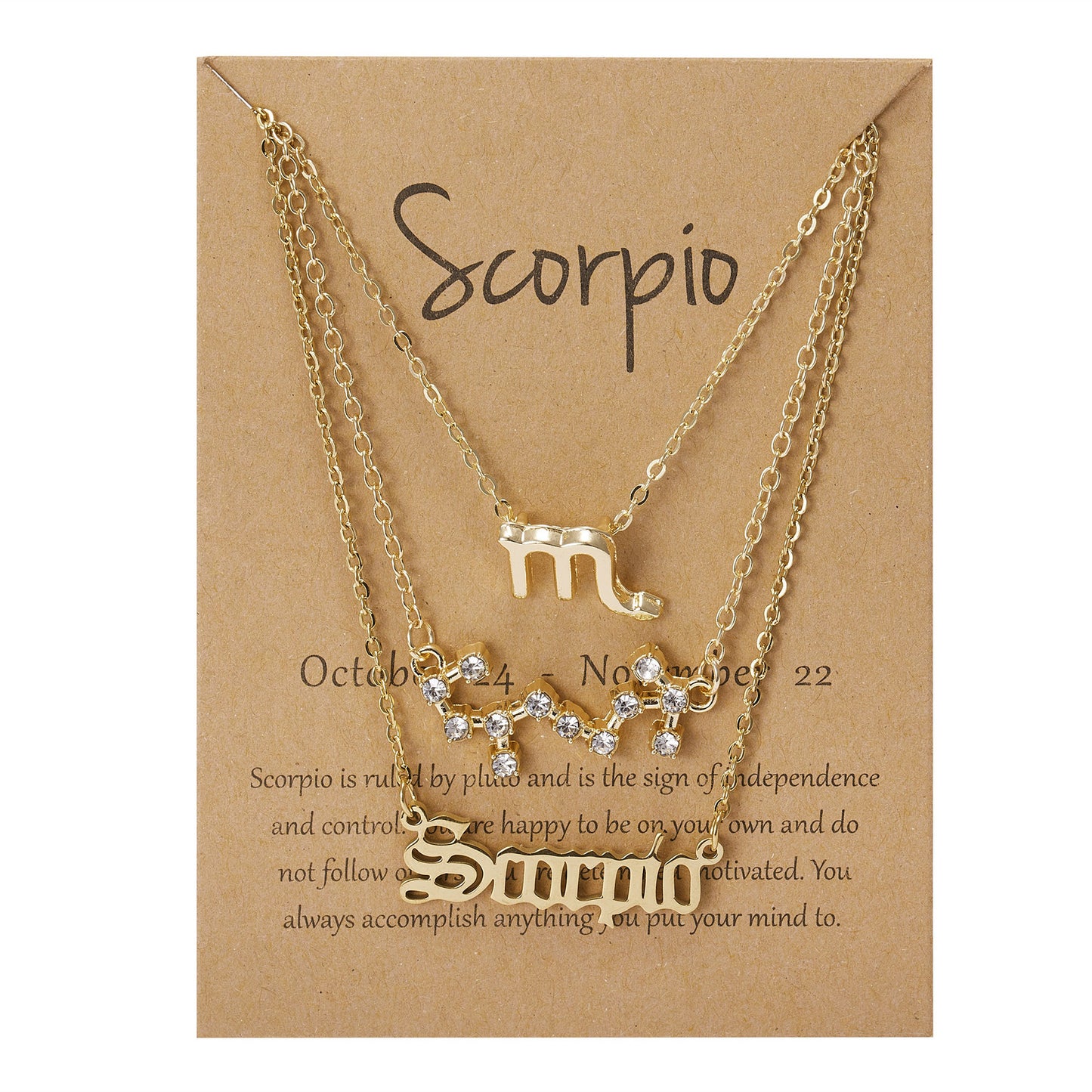 Zodiac Constellation Symbolic Necklaces 3 Pack