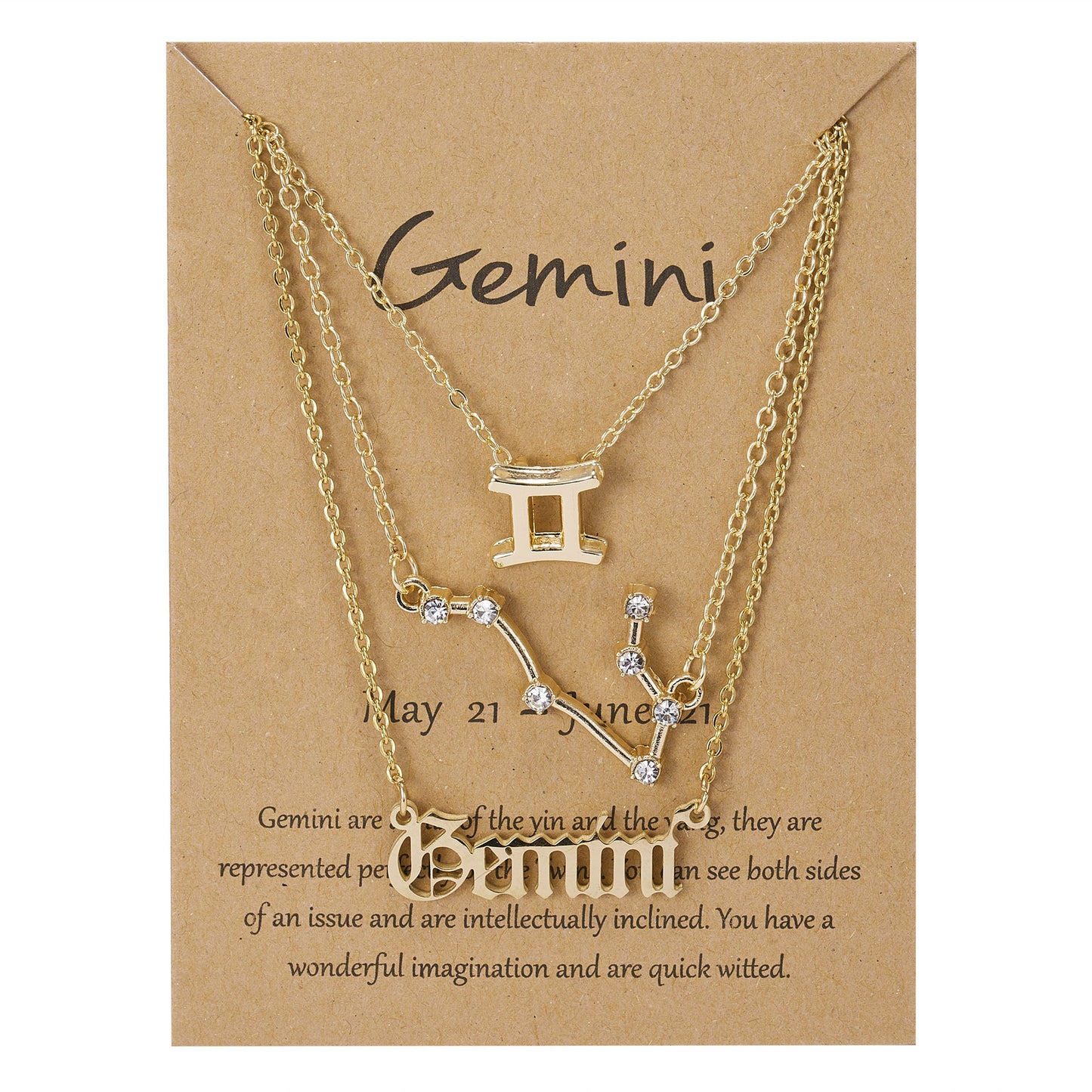 Zodiac Constellation Symbolic Necklaces 3 Pack