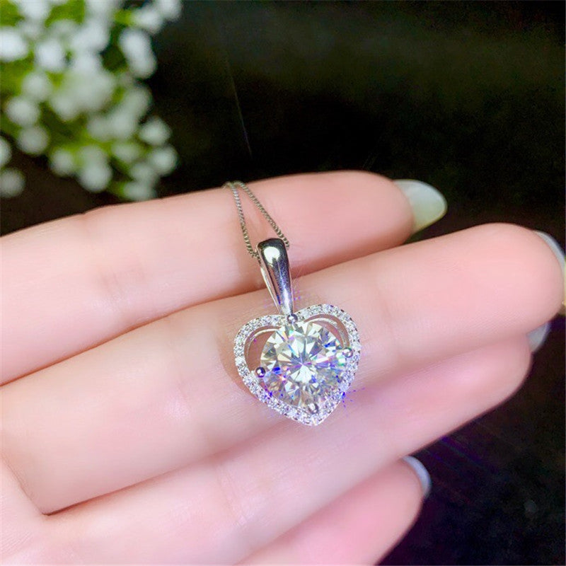 Radiant Heart Pavé Necklace — Sterling Silver Sparkling Love Pendant