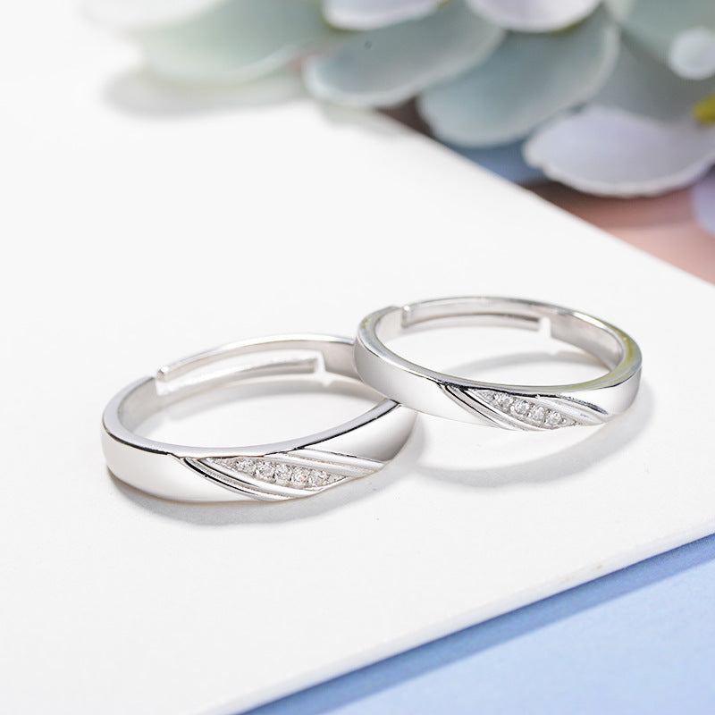 S925 Sterling Silver Couple Rings Aura Rene