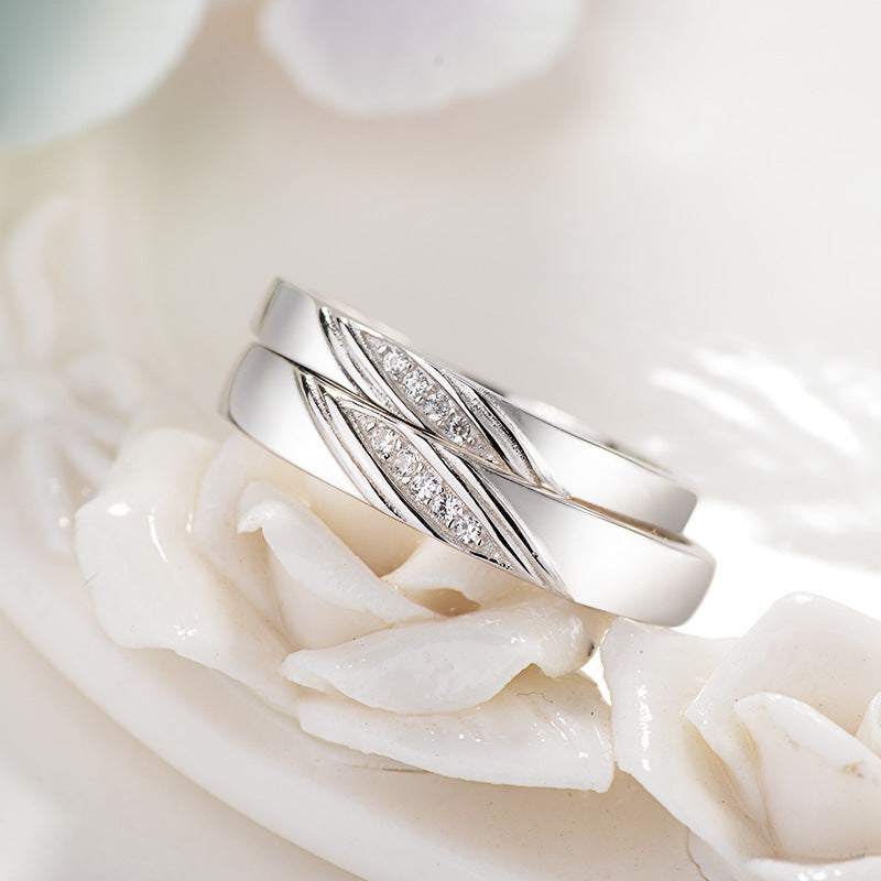 S925 Sterling Silver Couple Rings Aura Rene