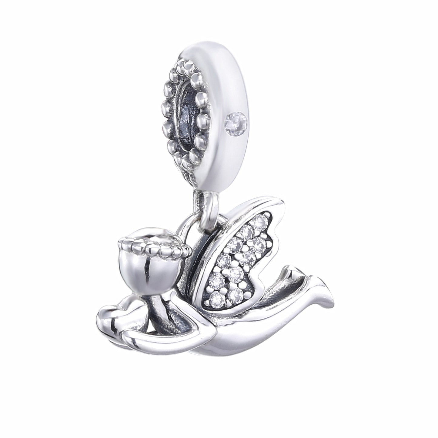 Guardian Angel Love Charm — Sterling Silver Winged Keepsake