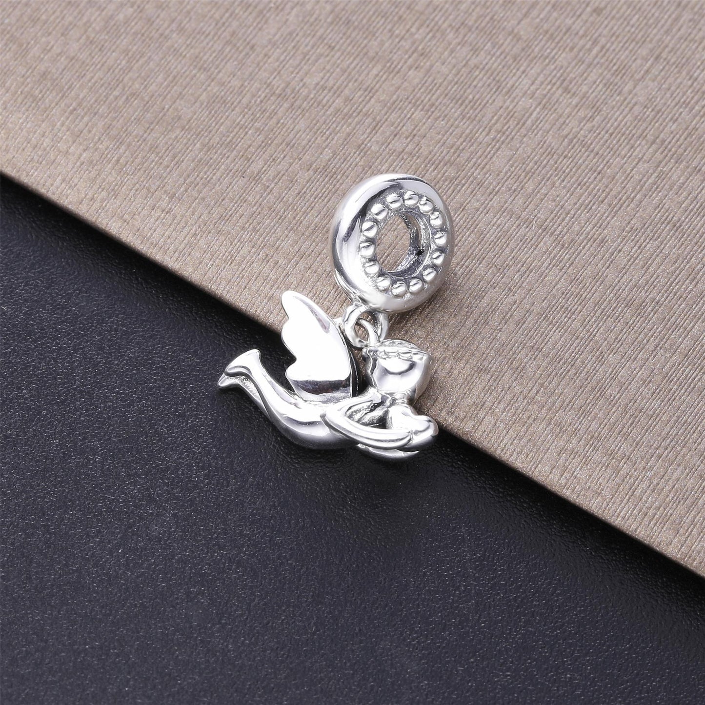 Guardian Angel Love Charm — Sterling Silver Winged Keepsake