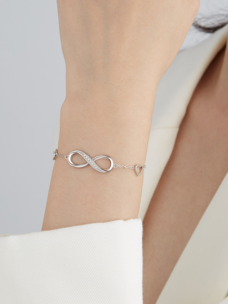 S925 Sterling Silver Infinity Bracelet Aura Rene