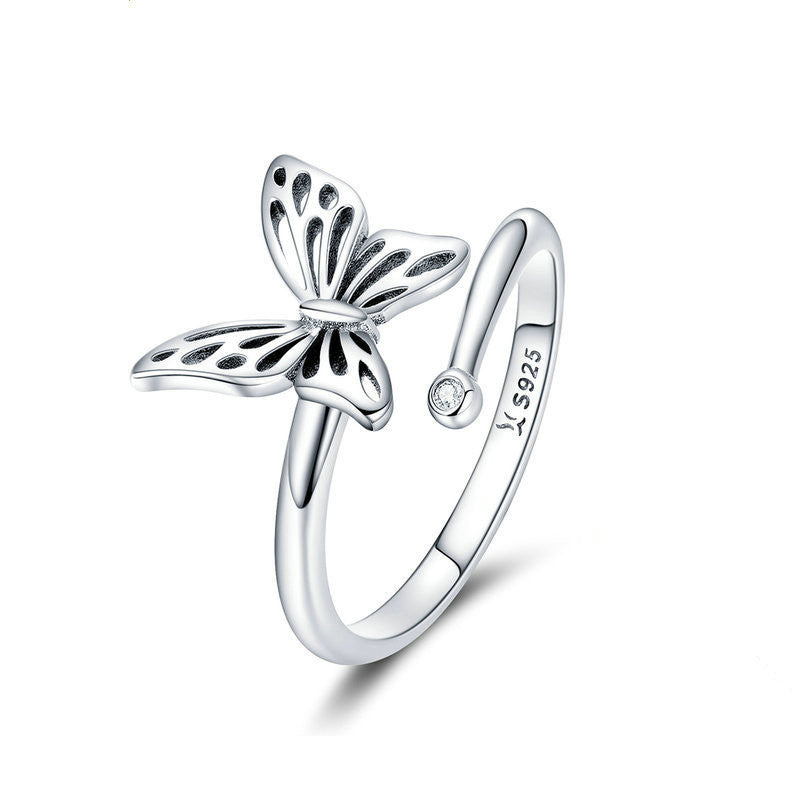 S925 Butterfly Dream Jewelry Set – Ring and Earrings Aura Rene