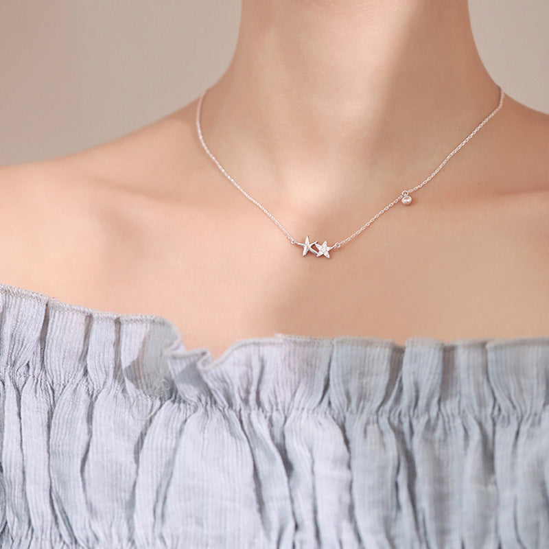 S925 Double Starfish Necklace Aura Rene