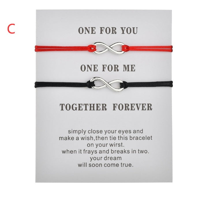 Adjustable Infinity Cord Bracelets for Couples Aura Rene