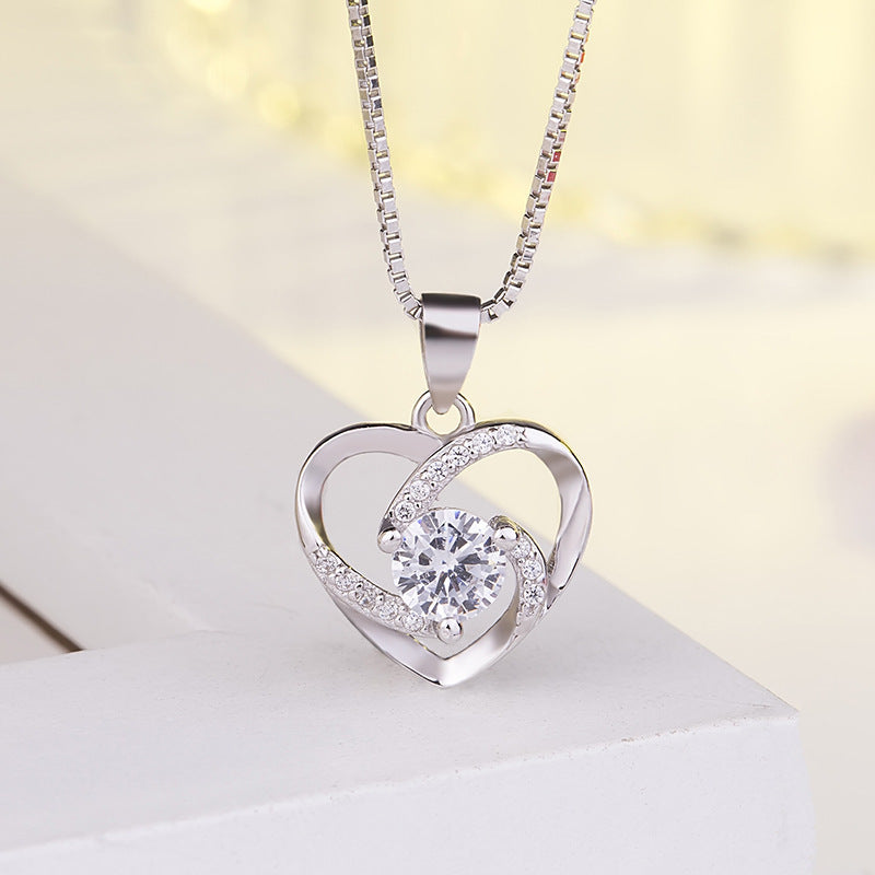S925 Crystal Heart Necklace