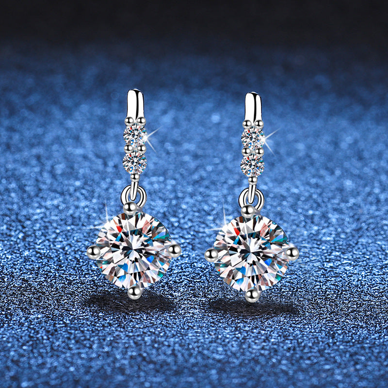 Radiance Dangling Moissanite Stud Earrings