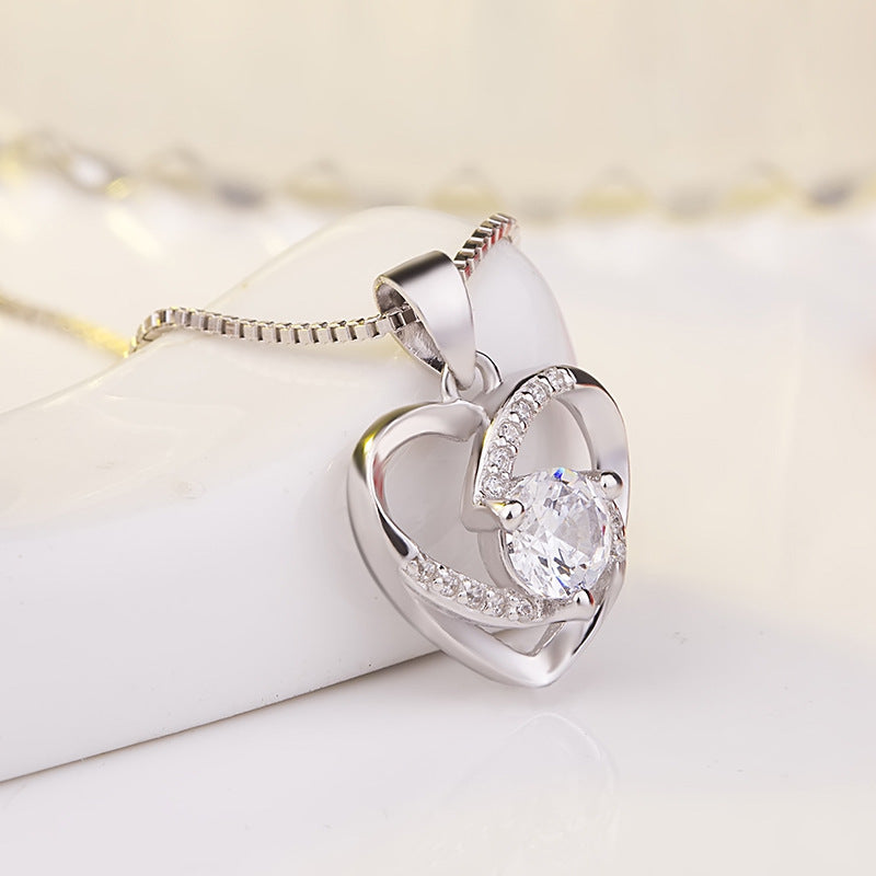 S925 Crystal Heart Necklace