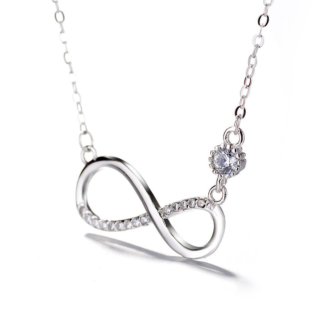 S925 Crystal Pave Infinity Necklace