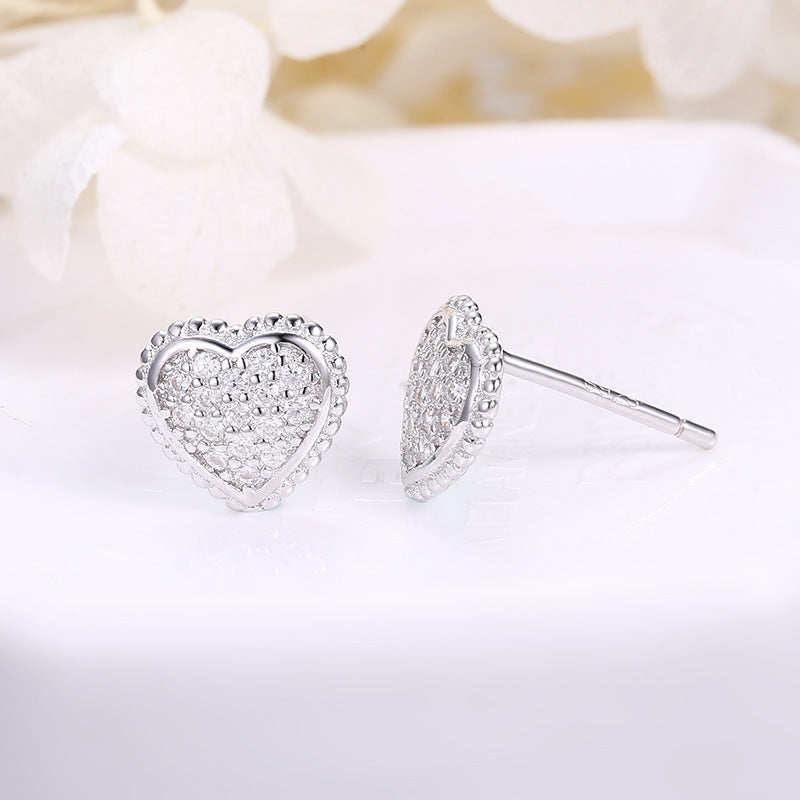 S925 Sterling Silver Heart Earrings Aura Rene