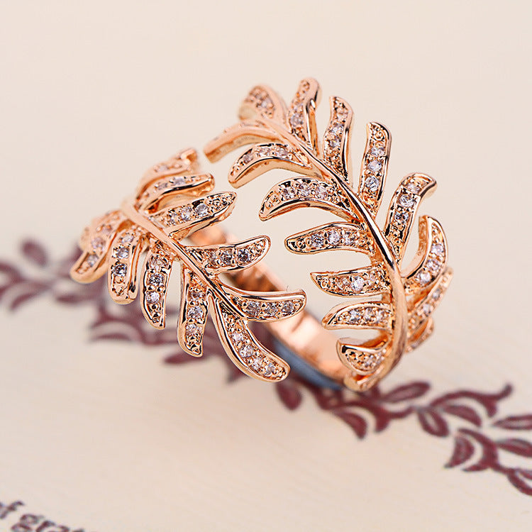 Adjustable Mimosa Leaf Rings – Silver and Rose Gold Aura Rene
