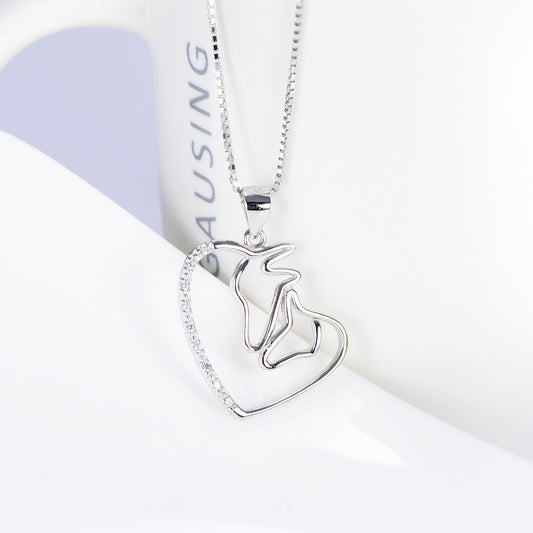 Twin Horse Necklace — Sterling Silver Equestrian Pendant