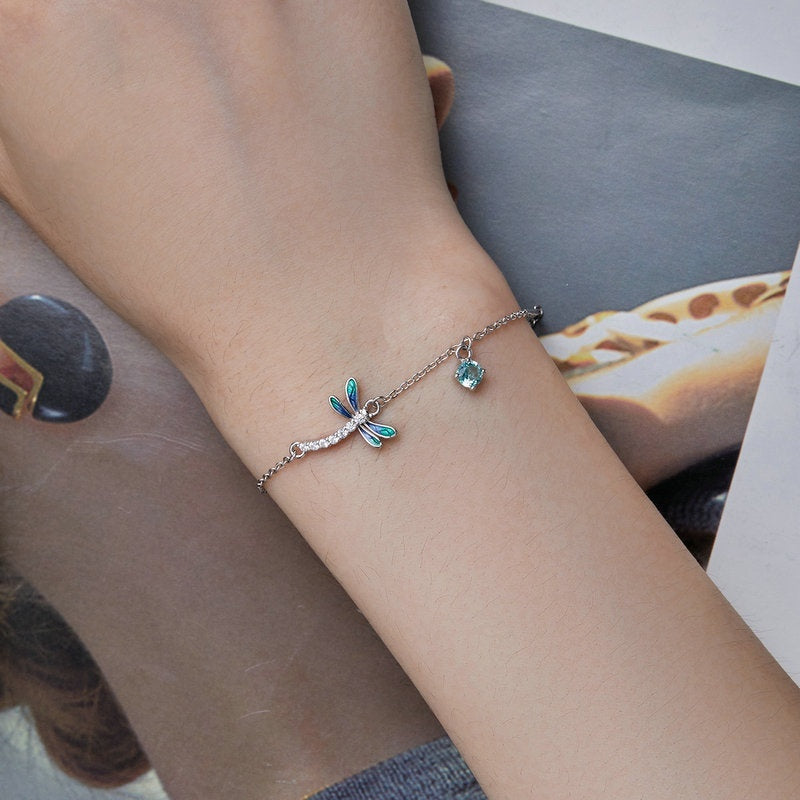 Sterling Silver Spring Dragonfly Bracelet Aura Rene