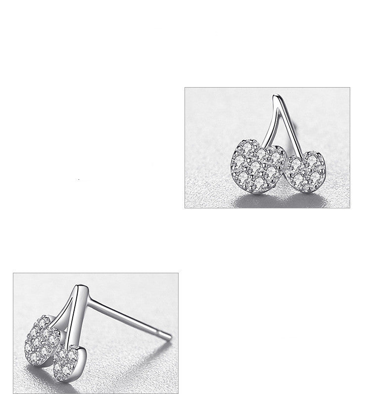 S925 Cherry Crystal Stud Earrings Aura Rene