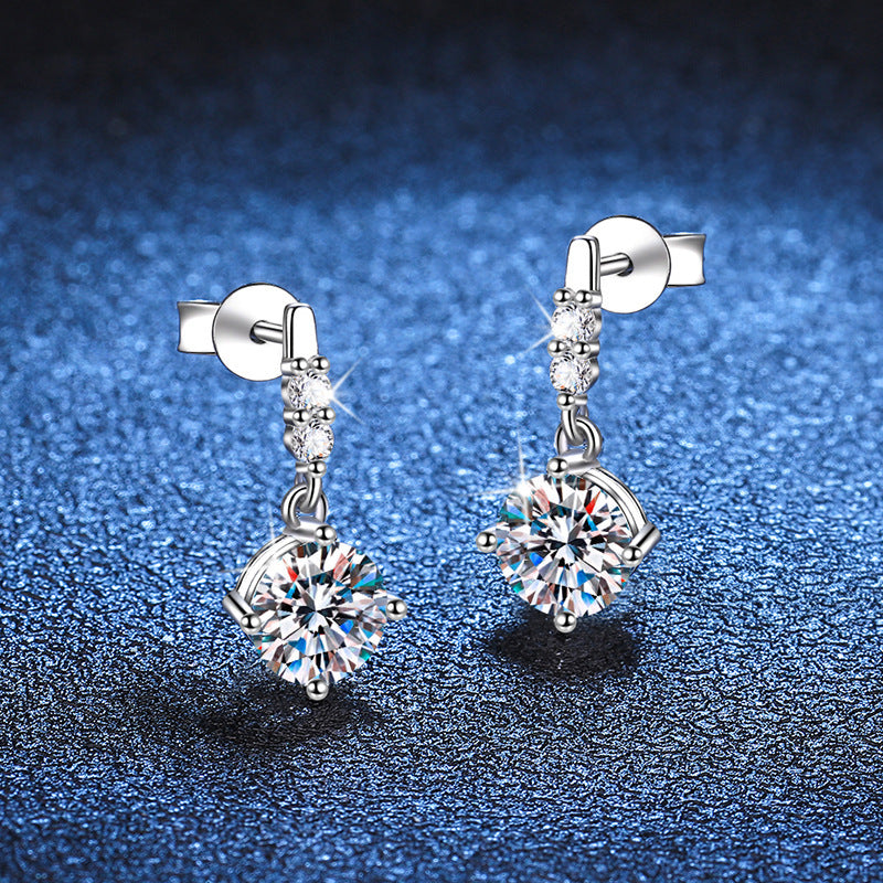 Radiance Dangling Moissanite Stud Earrings