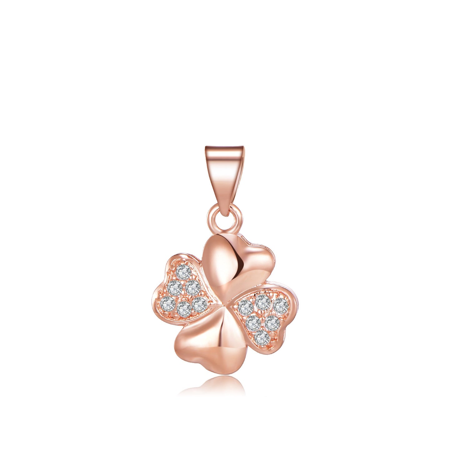 S925 Rose Gold Clover Petal Necklace