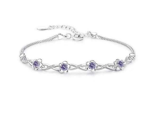 Peach flower silver bracelet Aura Rene