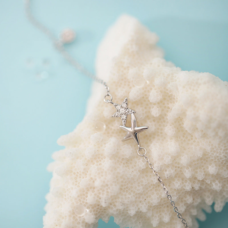 S925 Double Starfish Necklace Aura Rene