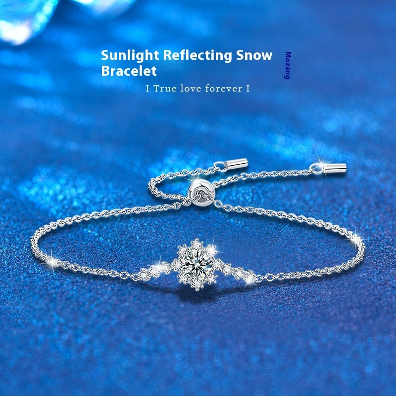 925 Sterling Silver Snowflake Bracelet Aura Rene