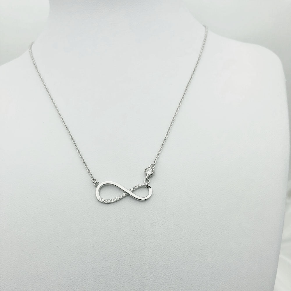 S925 Crystal Pave Infinity Necklace