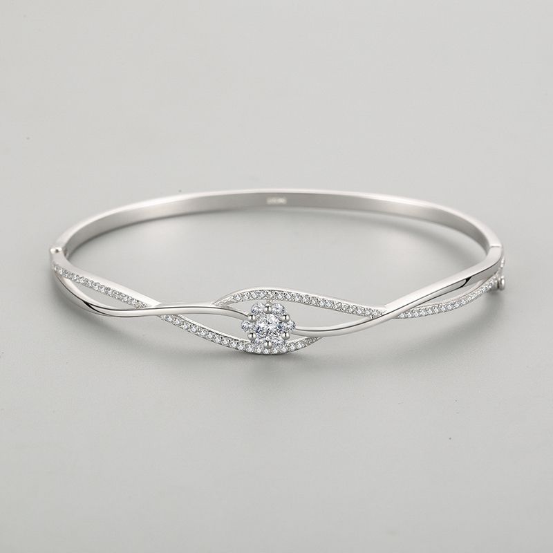Silver Bracelet Women's Niche Design Bouquet Wave Bracelet Aura Rene
