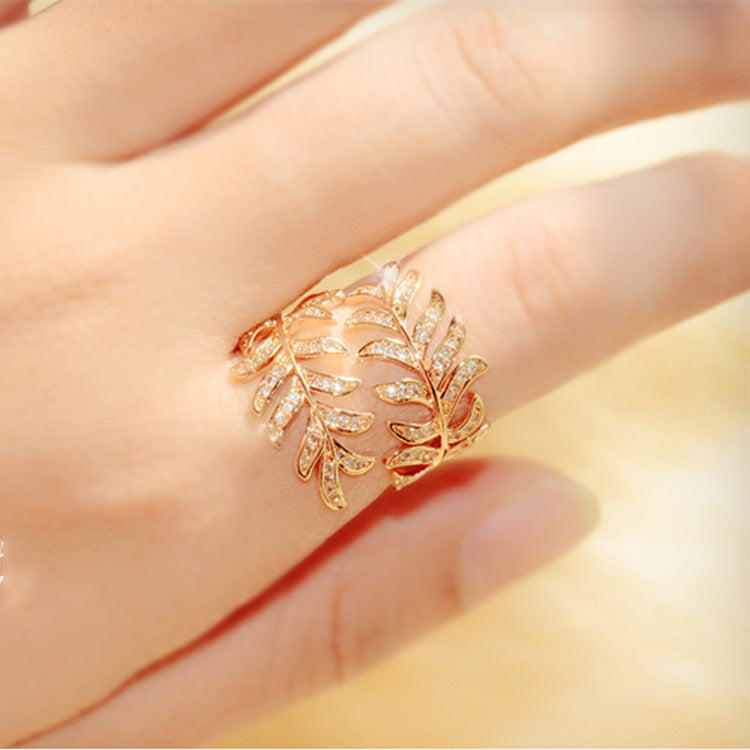 Adjustable Mimosa Leaf Rings – Silver and Rose Gold Aura Rene