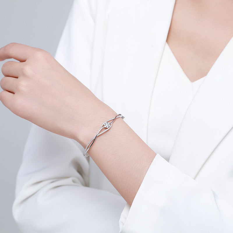 Silver Bracelet Women's Niche Design Bouquet Wave Bracelet Aura Rene