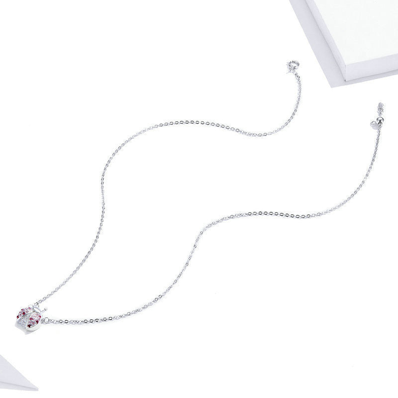 S925 Sterling Silver Ladybug Necklace Aura Rene