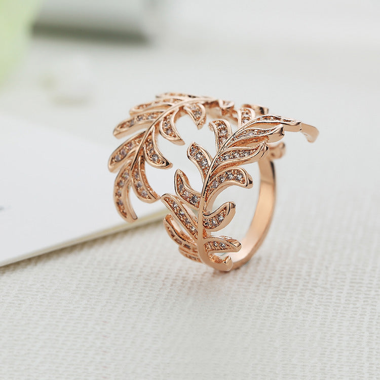 Adjustable Mimosa Leaf Rings – Silver and Rose Gold Aura Rene