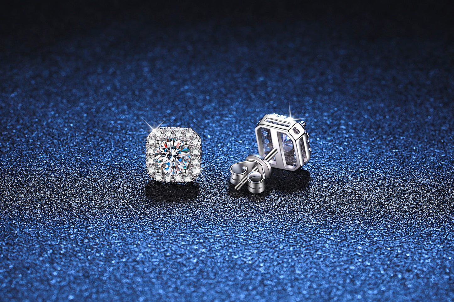 Women's Moissanite Sterling Silver Earrings Aura Rene