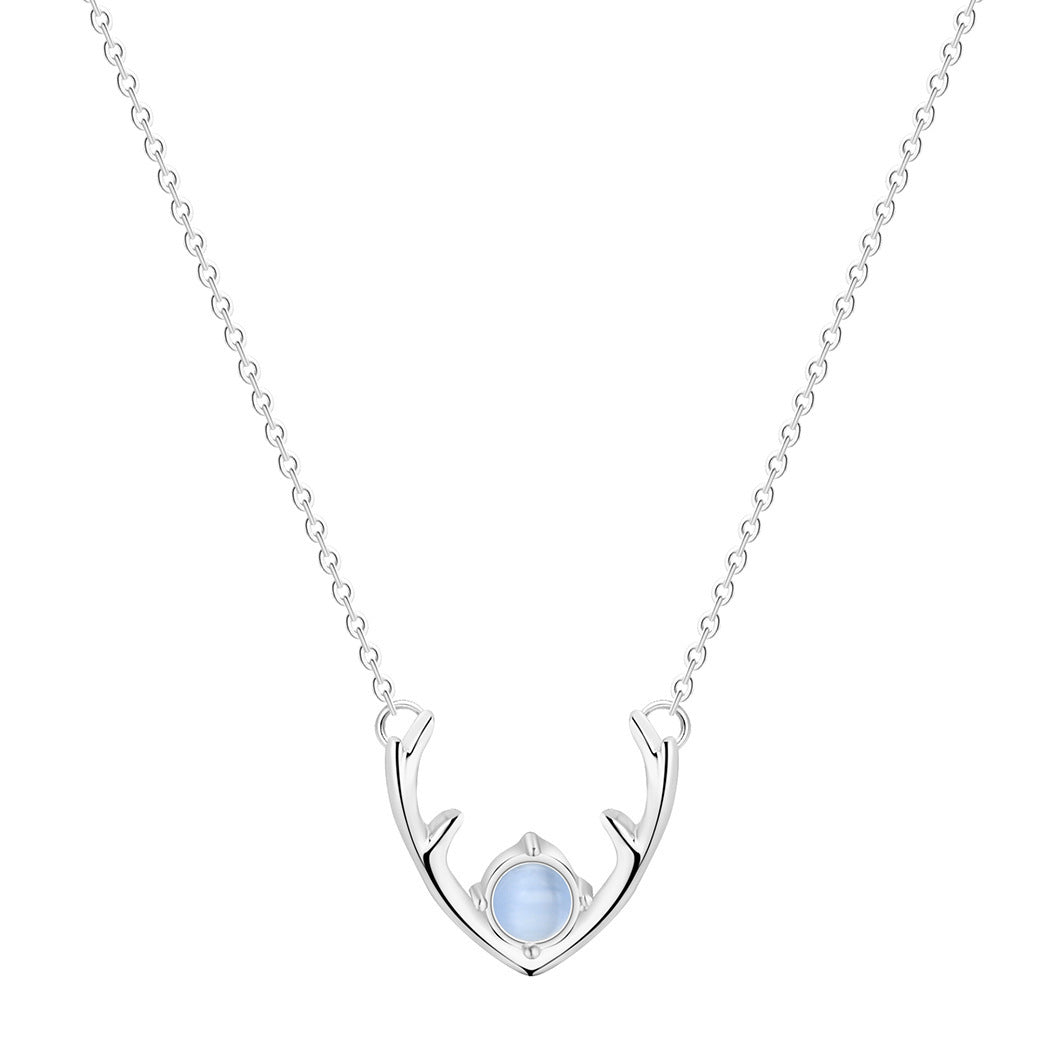 Minimalist Elk Antler Necklace in Gold or Silver Aura Rene