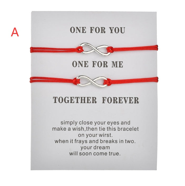 Adjustable Infinity Cord Bracelets for Couples Aura Rene