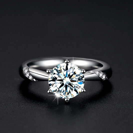 Sterling silver gold-plated moissanite ring Aura Rene