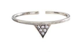 S925 Sterling Silver Triangle Open Ring Aura Rene