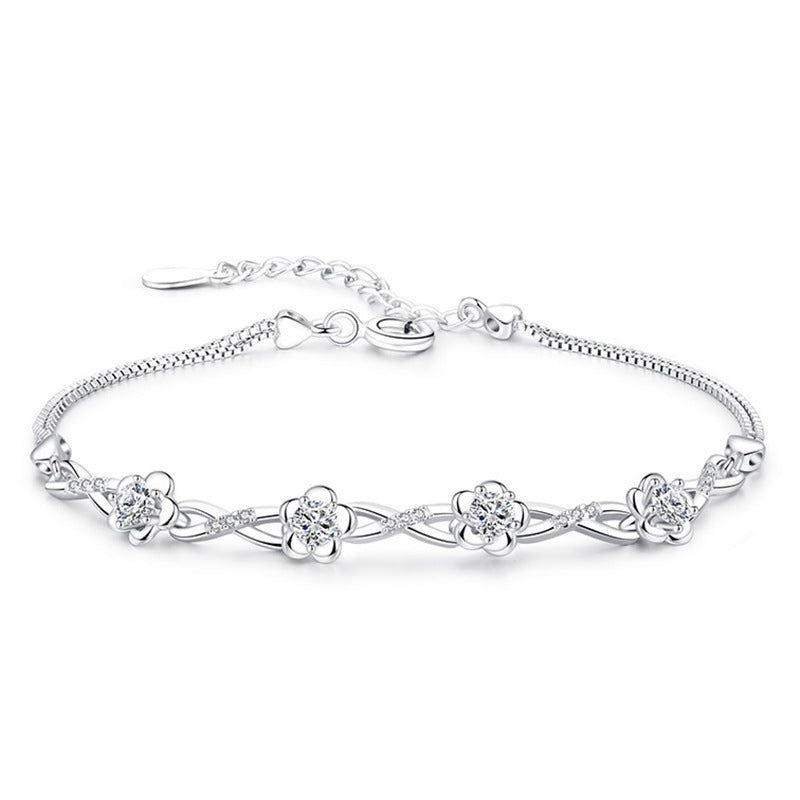 Peach flower silver bracelet Aura Rene